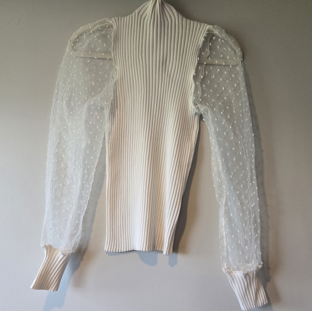 🎄4 for $10🎄NEW LOOK | White Ribbed Blouse